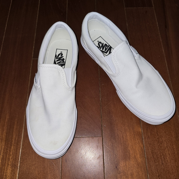 Vans Classic Slip-On Canvas Sneakers in White - Water Stained - Picture 2 of 9